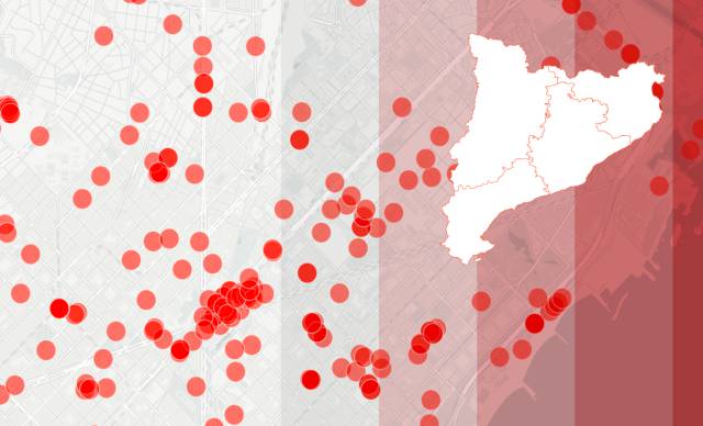 El mapa de incidentes en la huelga general de Cataluña El mapa de incidentes en la huelga general de Cataluña