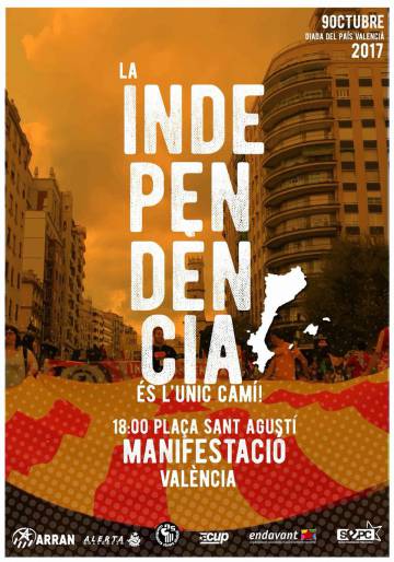 Cartel de la CUP con el mapa de los Países Catalanes.