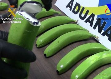 Seis toneladas de cocaína entre bananas colombianas