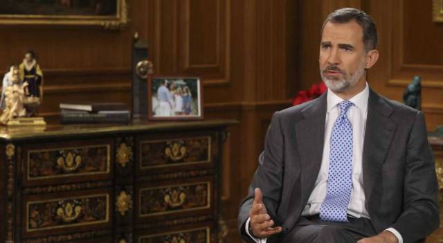 El rey Felipe VI durante su mensaje de Navidad.