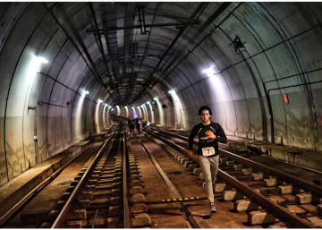 Correr de madrugada por los inclinados túneles del metro de Bilbao