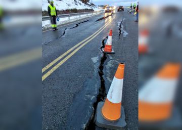 Cortado el puerto de Monrepós por grandes grietas en la carretera