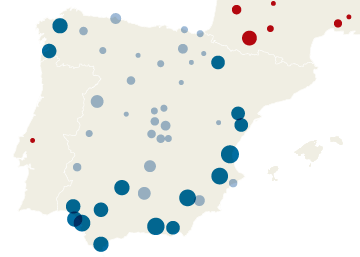 Localización de presos de ETA a 20 de abril de 2018