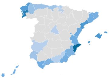 ¿Qué provincias tienen más playas con bandera azul?
