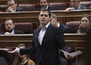 El líder de Ciudadanos, Albert Rivera, durante la sesión de control al Gobierno.