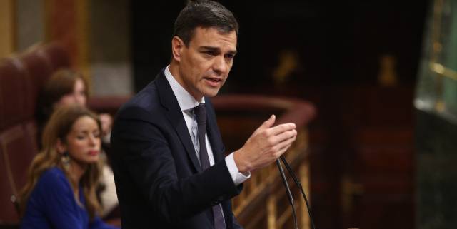 Pedro Sánchez, este viernes en el Congreso.