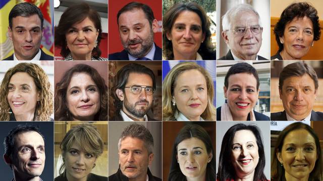 Los ministros del Gobierno de Pedro Sánchez