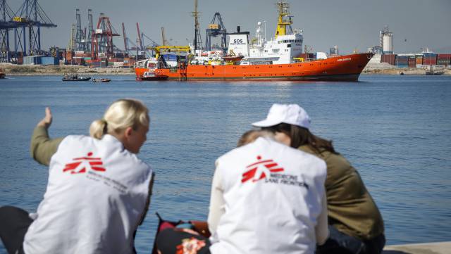 Llegada del buque 'Aquarius' al puerto de Valencia.rn