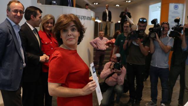 Santamaría, durante la presentación de avales.