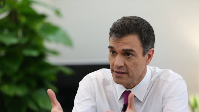 El presidente del Gobierno, Pedro Sánchez, durante la entrevista.