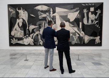 El Rey acompaña a Obama en una visita privada al Museo Reina Sofía