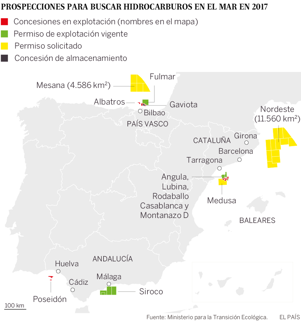 El Gobierno quiere vetar todas las prospecciones de petróleo y gas en el mar