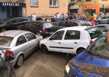 Una fuerte tromba de agua y granizo tumba 50 árboles en Zaragoza