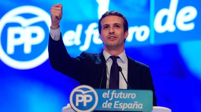 Pablo Casado, durante su intervención en el congreso del PP, este sábado.