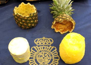 Incautado en Mercamadrid un alijo de piñas rellenas de cocaína
