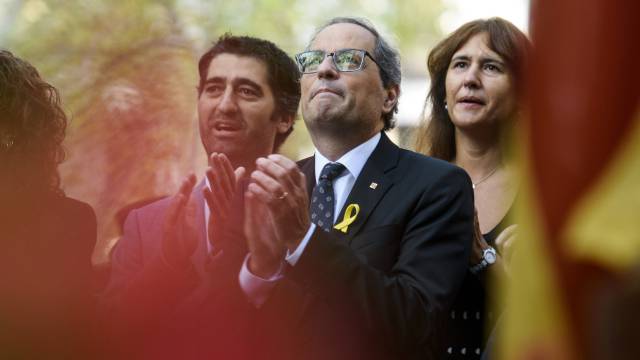 Quim Torra, en uno de los actos de la Diada 2018.