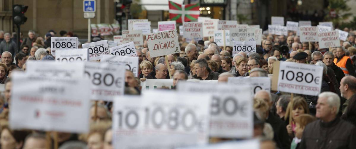 Manifestación de pensionistas en San Sebastián.