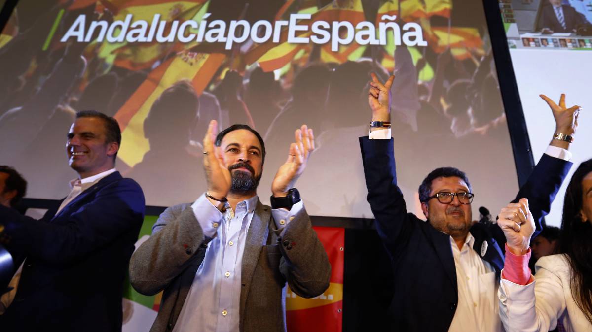 Santiago Abascal y Francisco Serrano, tras las elecciones andaluzas.