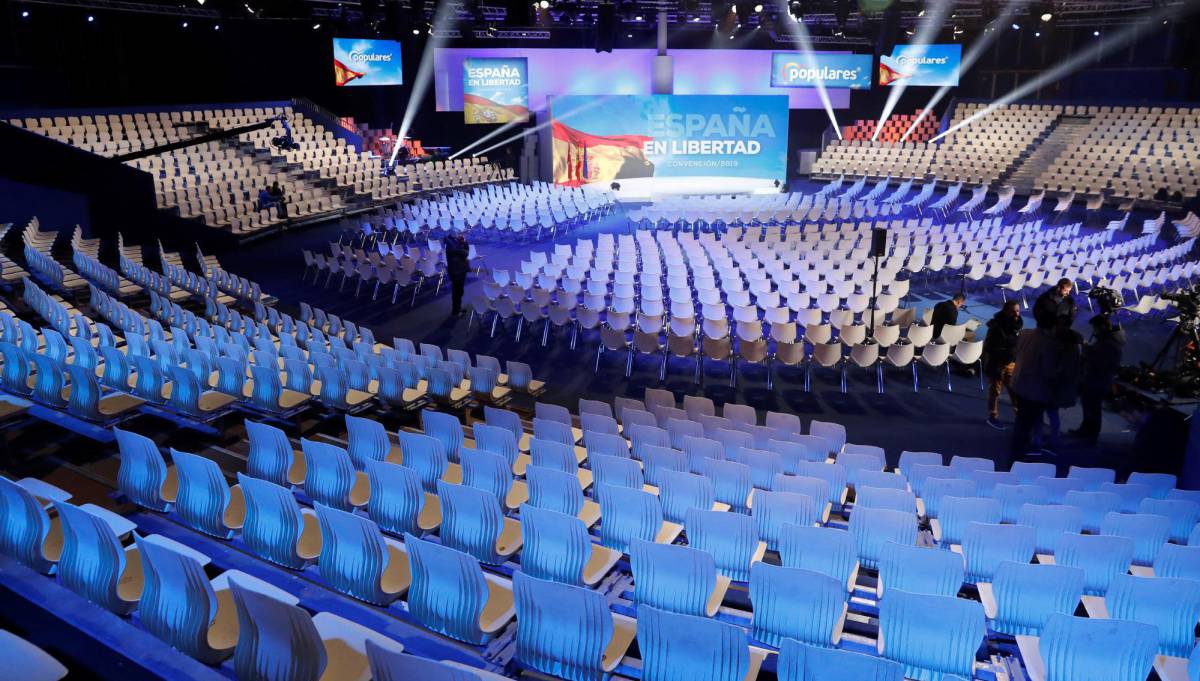 Imagen del recinto de Ifema en el que se celebra desde este viernes la convención nacional del PP, en Madrid.