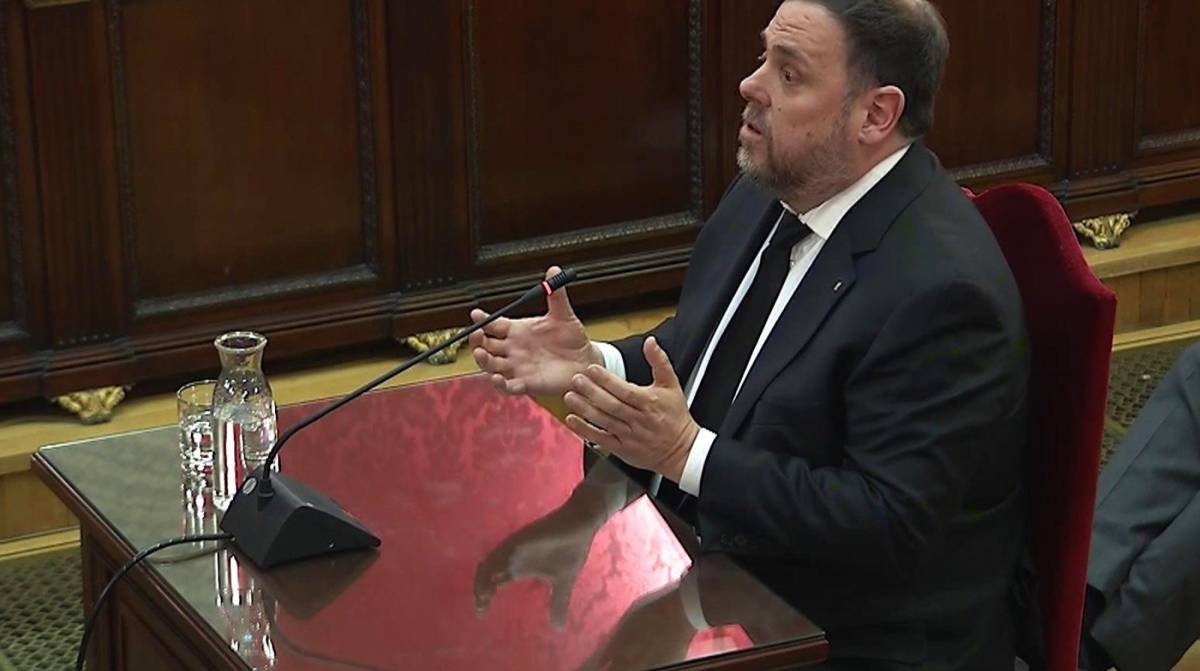 El exvicepresidente catalán Oriol Junqueras, durante el juicio.