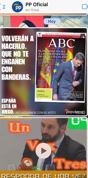 “Un, Vox, tres”: El PP lanza otra campaña oculta por WhatsApp caricaturizando a Abascal