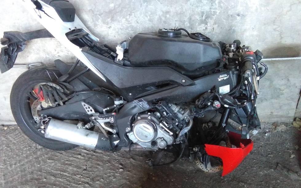 Estado en que quedó la motocicleta de la víctima