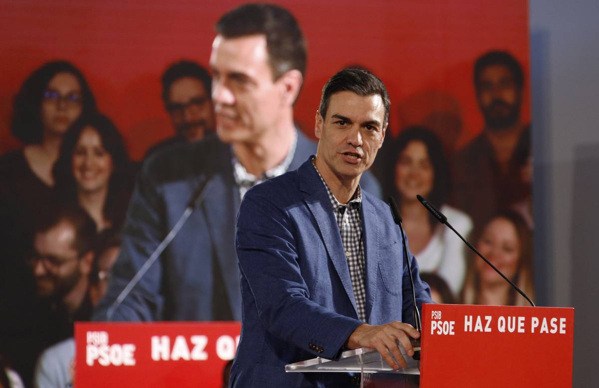Pedro Sánchez, durante un acto electoral en Mallorca.