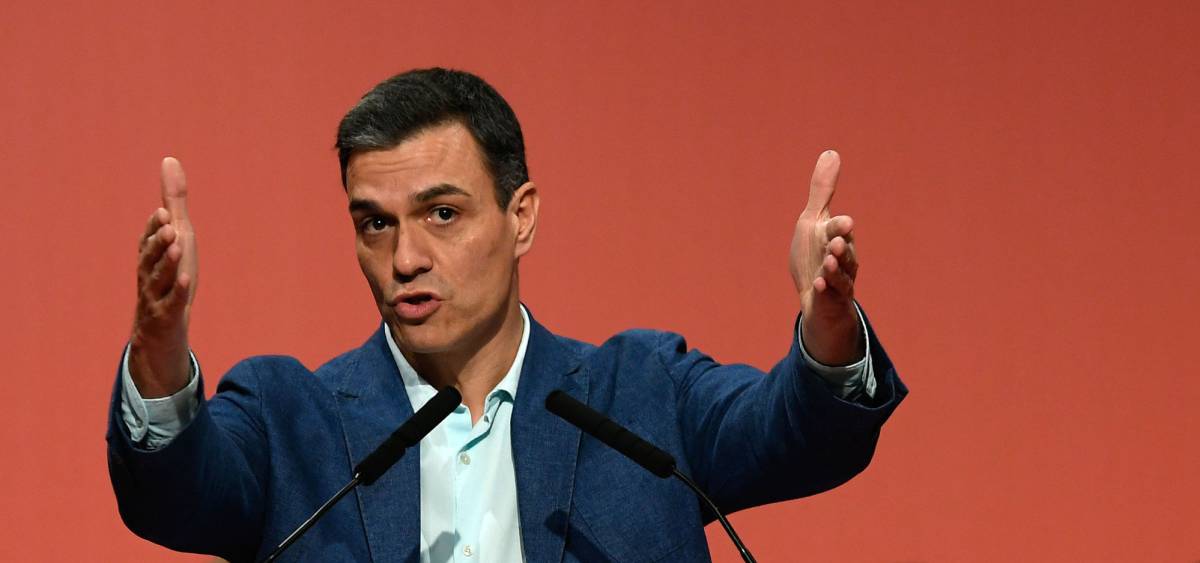 Pedro Sánchez, este jueves en Badalona.