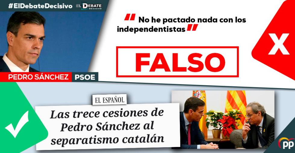 El PP lanza una campaña engañosa contra Sánchez por WhatsApp en pleno debate