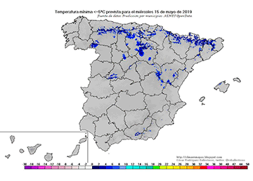 Bajón térmico extraordinario y lluvias en el tercio norte