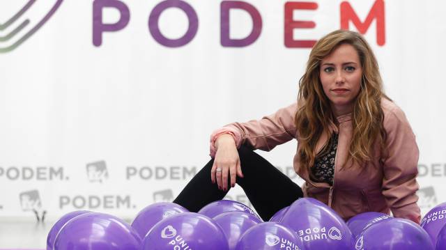 María Teresa Pérez, en la sede de Podem en Valencia.