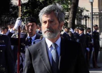El presidente del Consejo General del Poder Judicial, Carlos Lesmes, y el jefe de Estado Mayor de la Defensa, Fernando Alejandre, este junio.
