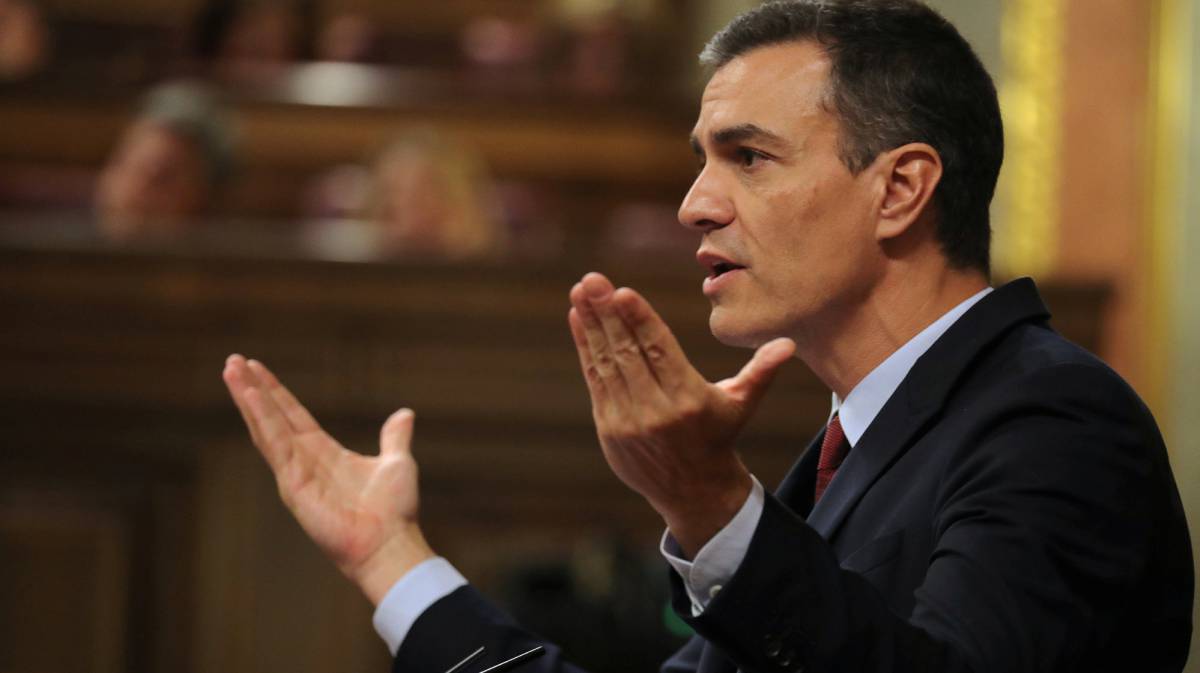 Pedro Sánchez, ayer en el Congreso.