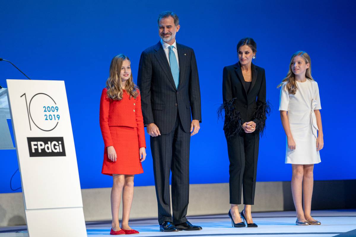 La Familia Real, momentos antes de la entrega de los premios.