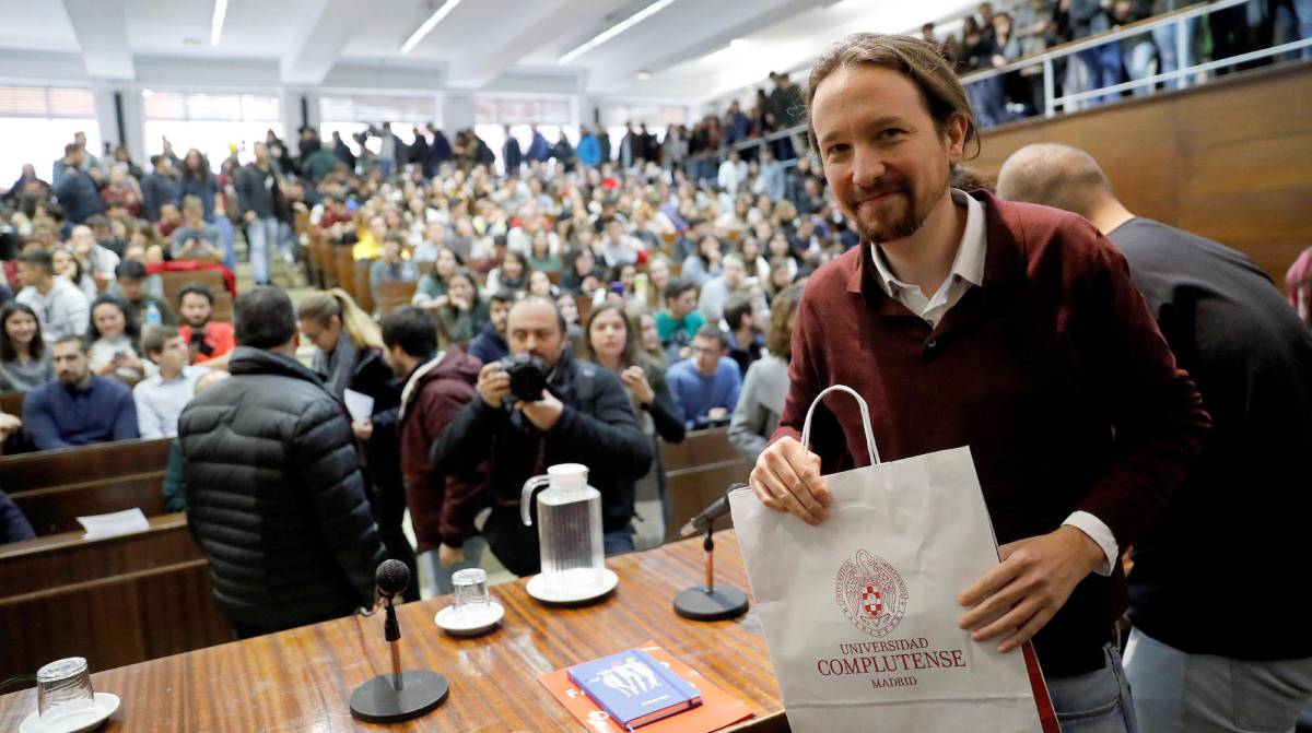 Pablo Iglesias, en la Complutense la semana pasada.