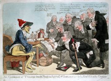 Ilustración satírica británica de la época.