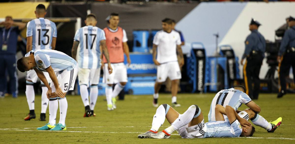 El equipo argentino tras la derrota en la final en Nueva Jersey. El equipo argentino tras la derrota en la final en Nueva Jersey.