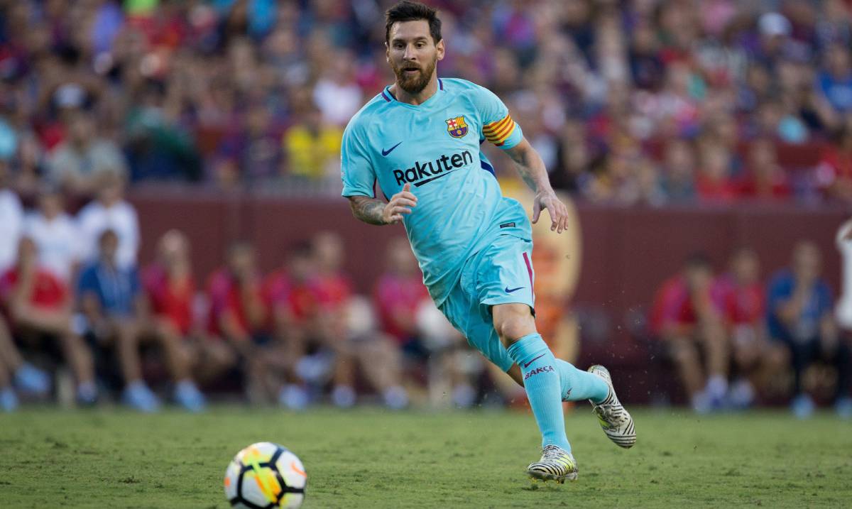 Messi durante el partido ante el Manchester United.