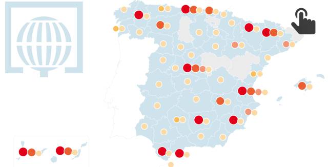 El mapa de premios de la Lotería de Navidad 2017