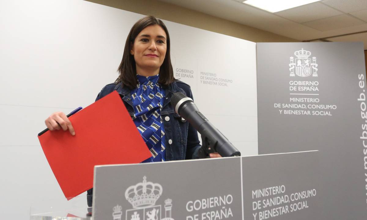 Carmen Montón, este martes durante la comparecencia en la que anunció su dimisión como ministra de Sanidad.rn rn