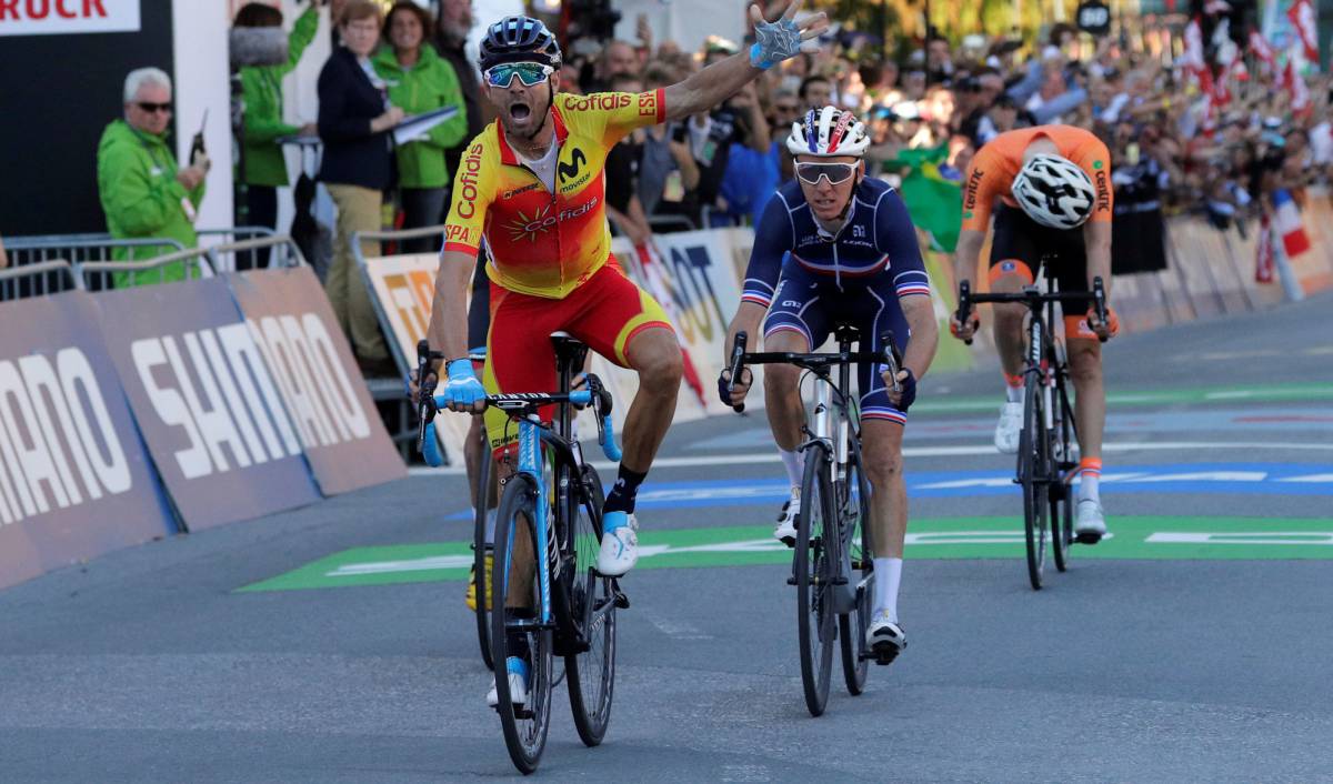 Alejandro Valverde gana el Mundial de ciclismo
