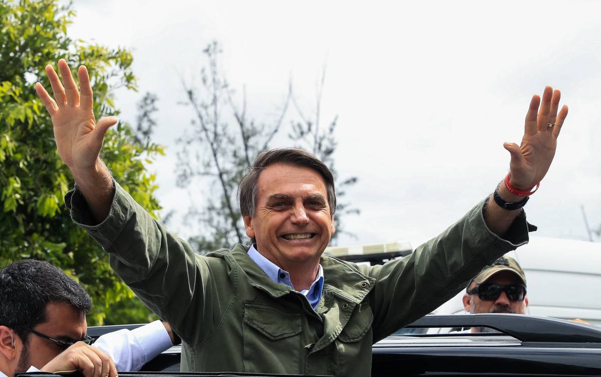 Bolsonaro, tras votar este domingo en la ciudad de Río de Janeiro