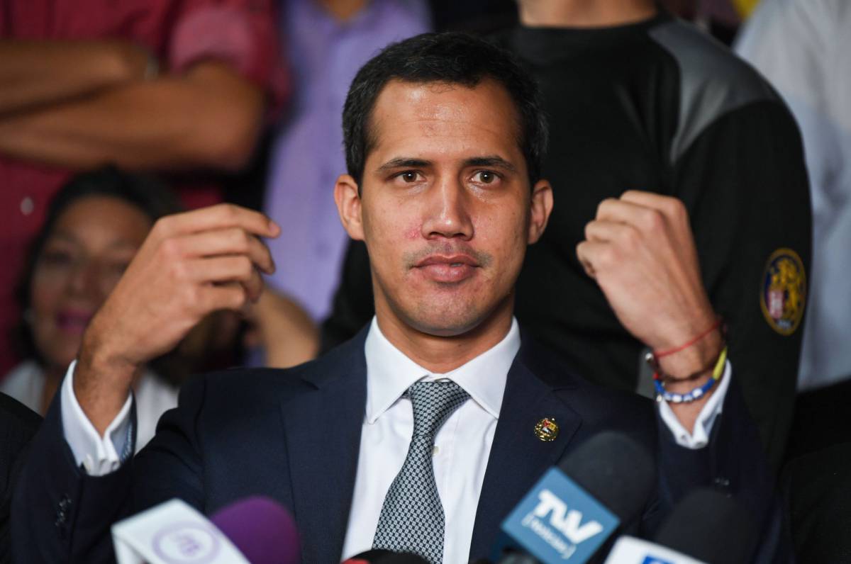 Juan Guaidó, en la sede de Un Nuevo Tiempo, este viernes en Caracas.