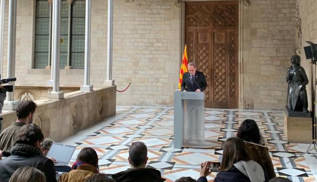 Torra adelanta las elecciones en Cataluña y anunciará la fecha después de la aprobación de los presupuestos