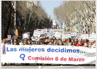 La crisis y el aborto centran las marchas del Día Internacional de la Mujer