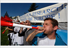 Manifestación de científicos en el CERN por el recorte de presupuesto