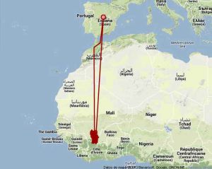Ruta migratoria de la golondrina común.