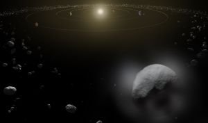 Ilustración de Ceres en el cinturón de asteroides.rn