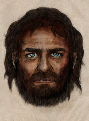 Ilustración del cazador recolector cuyos restos fueron descubierto en La Braña (León), de hace unos 7.000 años.