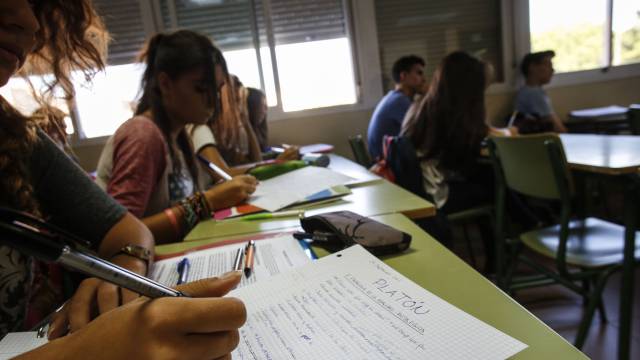 Clase de Filosofía en un instituto de Madrid.